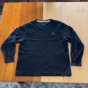 American Eagle Outfitters Black Crewneck Long Sleeve TShirt
